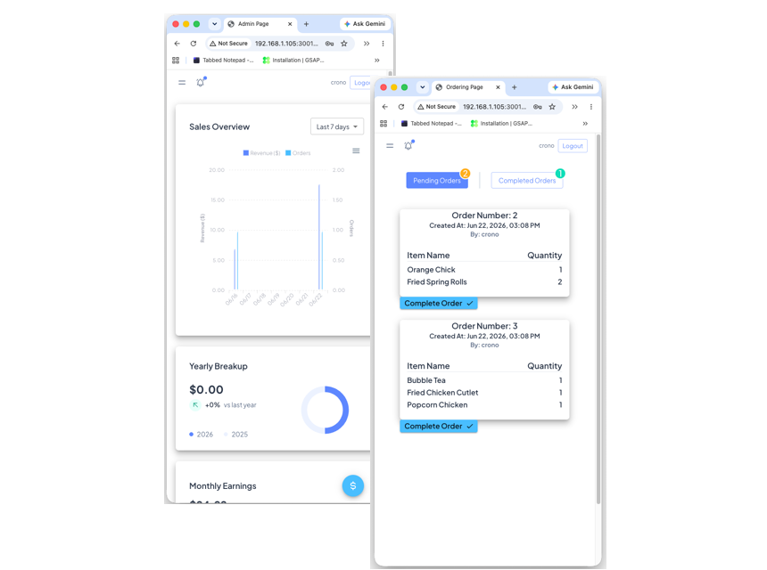 Ordering Web App Demo